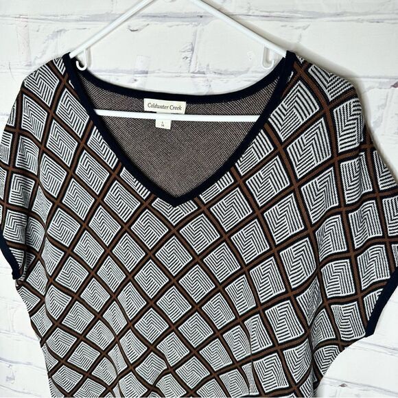 Coldwater Creek large brown & black top - Picture 5 of 6